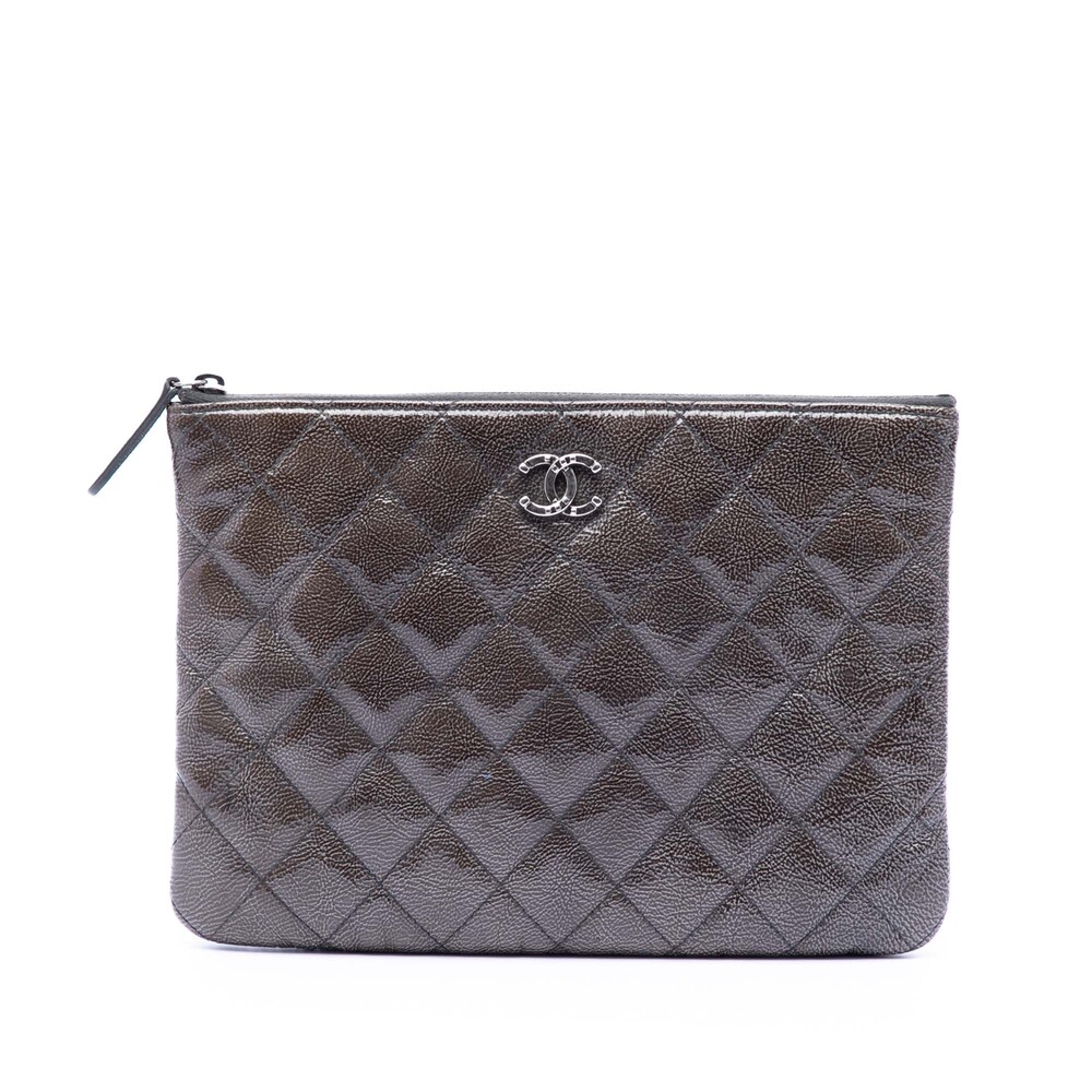 Chanel O Case Clutch Quilted Caviar #266605C13B